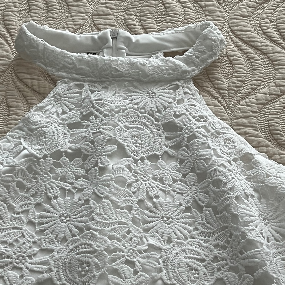 White lace dress Halter neck